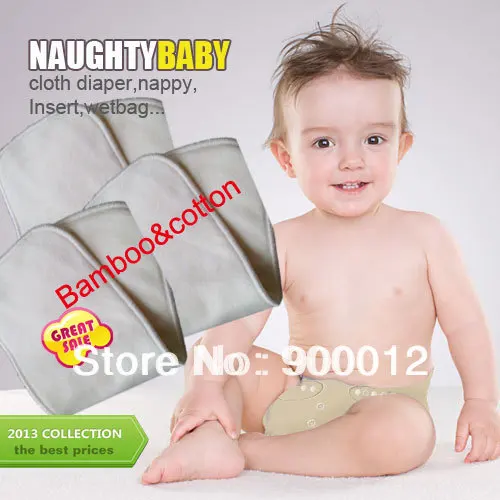 Бесплатная доставка Naughtybaby хлопок, бамбук 150 шт. 4 слоя чистого бамбука органических Ватные диски для пеленания младенцев колодки