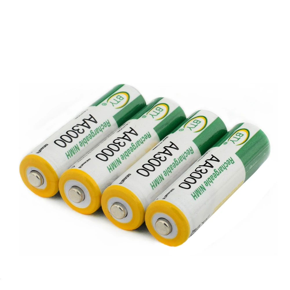 YCDC 8 шт 3000mAh 1,2 v LR6 HR6 перезаряжаемые батареи BTY HI-CAPACITY AA 2A Ni-MH батареи MN1500 долговечные AA батареи