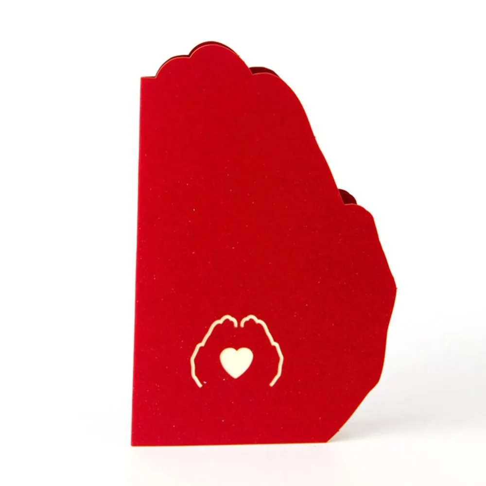 3D всплывающие поздравительные открытки Подарочная открытка на день рождения красное сердце Праздничная карта винтажное Приглашение