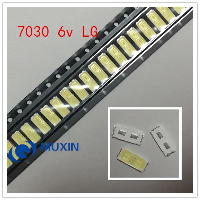 1000 шт. светодиод LG 7030 SMD высокой мощности Диод холодного белого света 6 в 90 лм