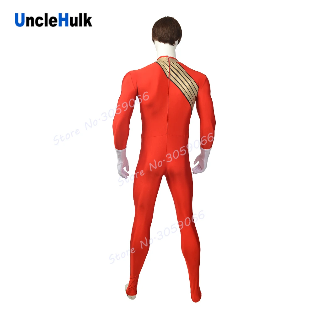 Hyakujuu Sentai Gaoranger Kakeru Shishi блестящий костюм со львом из спандекса Zentai красный |
