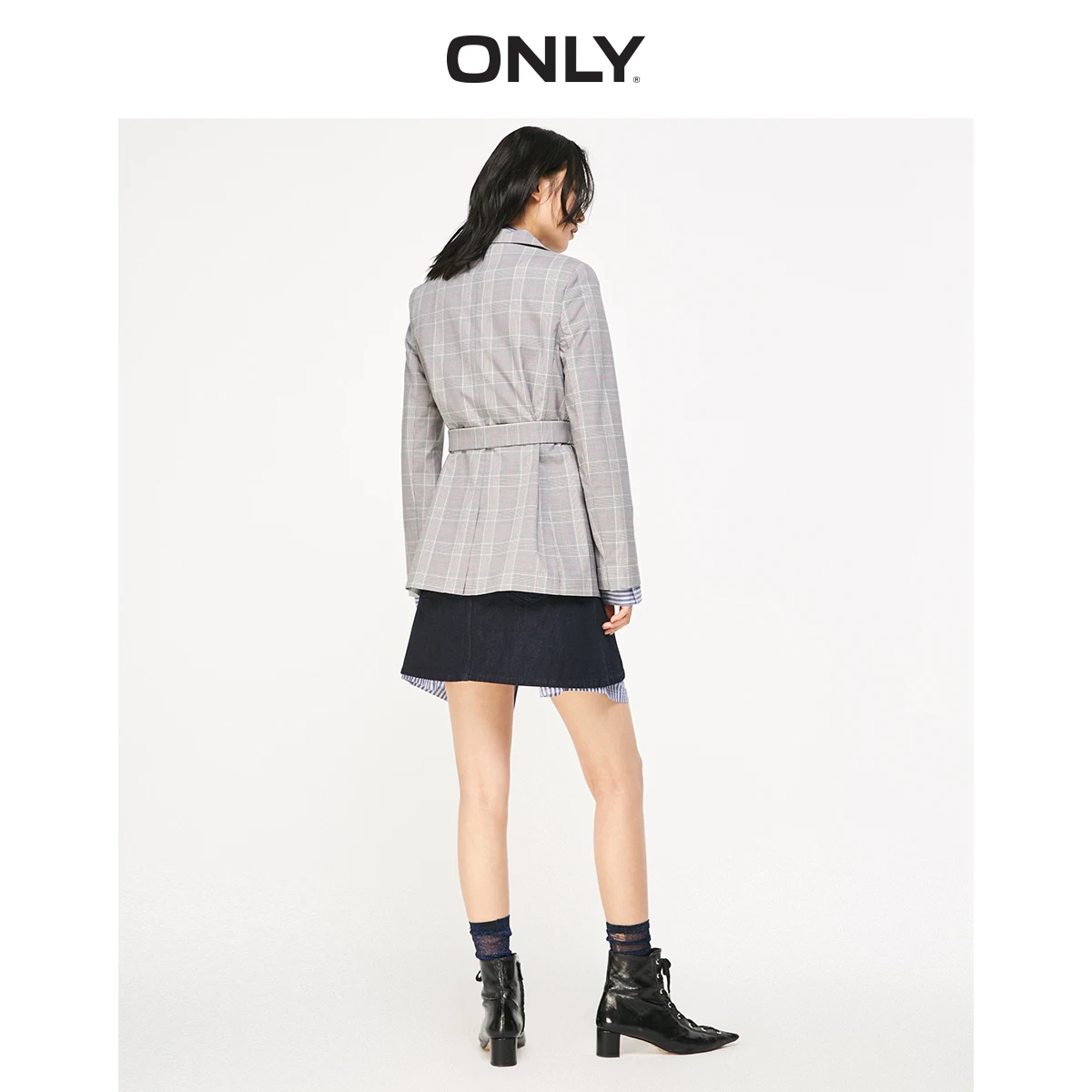 ONLY 2019 Spring Summer New Women's Vintage Leisure Checked Blazer |119108531