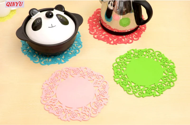 10 шт. силиконовые коврики в форме цветов для подстаканника|coffee coaster|heat resistant matmat cup