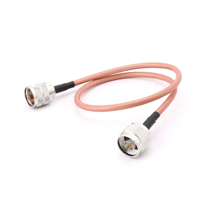 

OOTDTY N Type Male Plug To UHF Male PL259 Plug RG142 Pigtail Cable RF Coaxial Cables 50cm/100cm Copper Rose Gold Cable