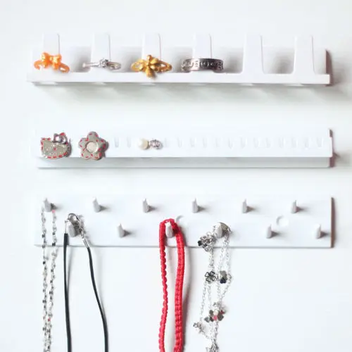 

9PCS/Lot OPP package Purpose Sticking Hook Wall Mount Necklace Holder Jewelry Storage Organizers Shelf Women Accessories