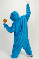 Adults Flannel Kigurumi COOKIE MONSTER & ELMO Cosplay Costume Women or Men Onesies Pajamas - Image 3