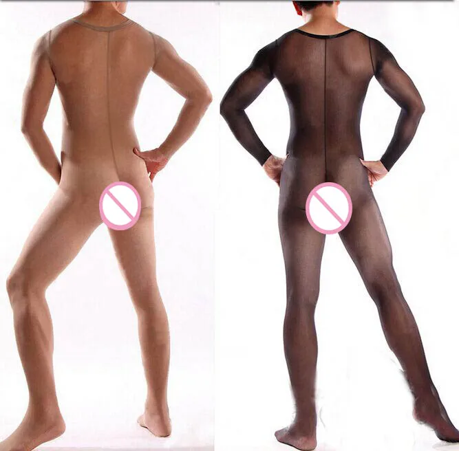 High-end Men's High Elastic soft thin Body Stockings sexy lingerie Male Dance long sleeve Teddies & Bodysuits 5 Color