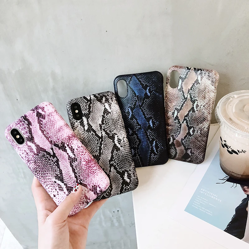 

Phone cases for iPhone X XR XS MAX Retro snake grain matte cover For iPhone 8 7 6 6S Plus soft cover shell Fundas