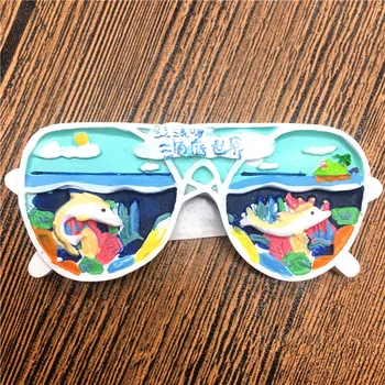 

Xiamen China Fridge Magnet Tourist Souvenir Sunglasses Shaped Gulangyu Refrigerator Magnetic Sticker Gifts Home Decor