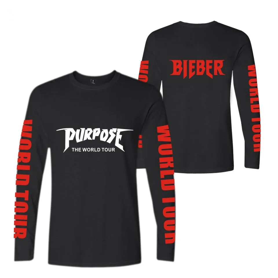 Justin Bieber 2017 NEW Style Purpose Long Sleeve t shirt Men/Women Spring Cotton Cool Kpop 