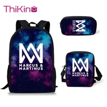Комплект школьных сумок тикин Маркус и Мартинус для мальчиков и девочек подростков, первичные обеденные пеналы для ручек, рюкзак Детский рюкзак для книг, дорожная сумка