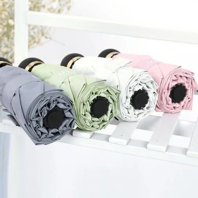 

Fashion Folding Umbrellas Mini Pocket Umbrella Women Sunny and Rainy Portable Small Sun Parasol Umbrella Rain New Girls parasol