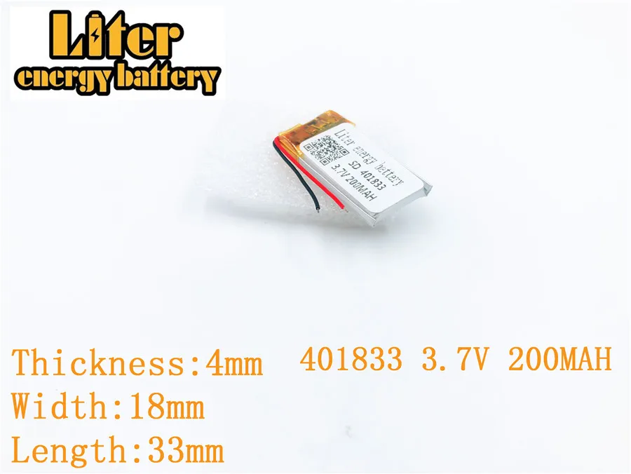 Литий полимерный аккумулятор 3 7 401833 мАч GPS MP3 MP4 MP5 200 в штепсельная вилка
