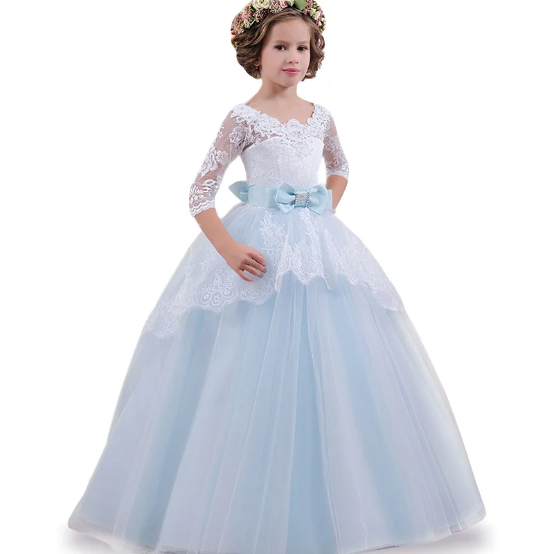 

Teen Girl Evening Dress Kids White Bridesmaid Flower Girls Wedding Party Dresses for Teenage Gilr Princess Dresses 4 10 12 Years