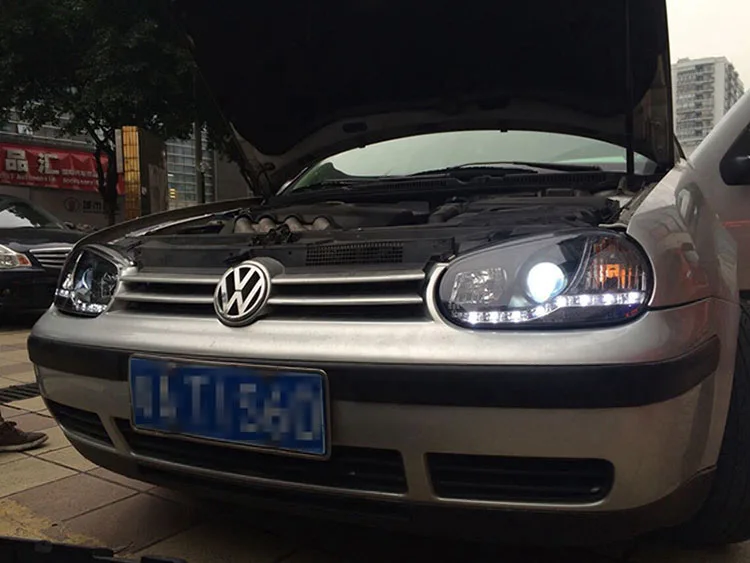 Hireno фары для 2003-2009 Volkswagen Гольф 4 Гольф 4 фар сборки LED DRL ангел объектив двойной луч HID ксеноновые 2 шт