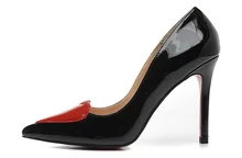 2015 New Arrival Summer Women Thin High Heel Patent Leather Pointed Toe Red Bottom Fashion Sexy Shoes Size 35-41 SXQ0707