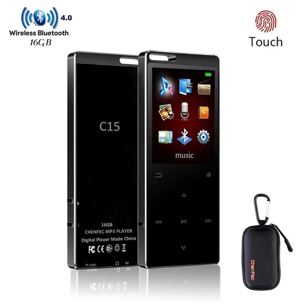 

2019 New Clip MP3 Player With Bluetooth 1.8In Screen Lossless HiFi 16GB MP3 Music Player Touch Key With FM, Support Up To 128GB