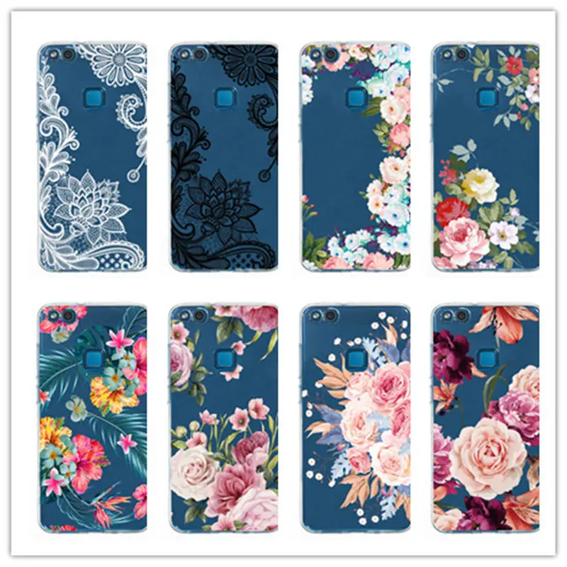 

Fundas For Huawei P10 Lite Case Soft TPU Silicone Transparent Flower Back Cover For P10 lite Case For Huawei P10Lite Cover Capa