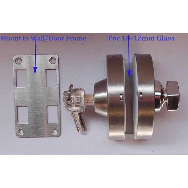 Входные ворота 10-12 мм стеклянные качели замок с ключом большой палец поворота бескаркасные односторонние врезные бесплатно
