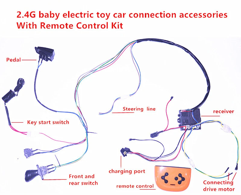 ベビー電気自動車の Diy の修正ワイヤとスイッチキット 2 4 グラムの Bluetooth リモートコントロール自作で子供の電気自動車 12 V Parts Accessories Aliexpress