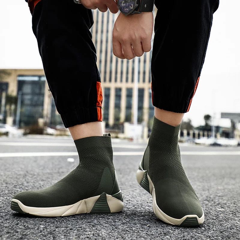 Ceny Dzianiny damskie wysokie buty sportowe lekkie miękkie siłownia kobieta para Tenis skarpety buty sportowe modne adidasy Tenis Feminino