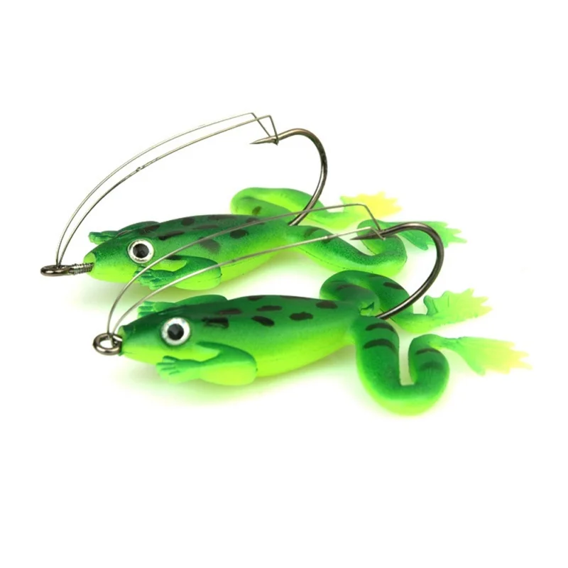 1Pcs 6cm 5g Artificial Soft Ray Frog Lure Fishing Lures Silicone Bait Treble Hooks For Carp Fishing Tackle Wobblers 3 Colors