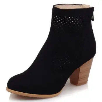 

Ladies Chaussure Women Gladiator Cut Out Shoes Woman Zapatos Mujer Sapato Girls Ankle Boots Chunky High Heels Booties XZ181168