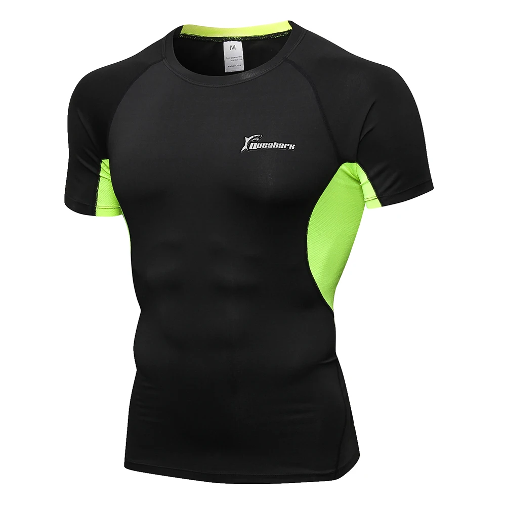 Queshark для мужчин компрессионные фитнес-тренировочные рубашки для бега Pro Топы Одежда быстросохнущие спортивные gymбодибилдинг колготки рубашка - Цвет: G