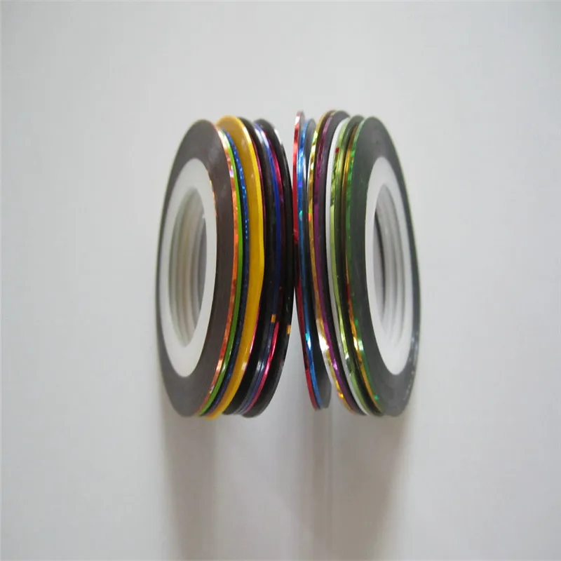 

30Pcs/set Mixed Colorful Beauty Rolls Striping Decals Foil Tips Tape Line DIY Design Nail Art Stickers for nail Tools Decoration