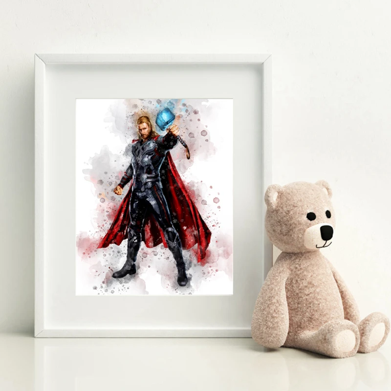 Thor Watercolor Canvas Art Print