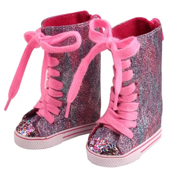 

18 "American doll handmade shoes dazzle color leisure high-top boots children's doll accessories s229