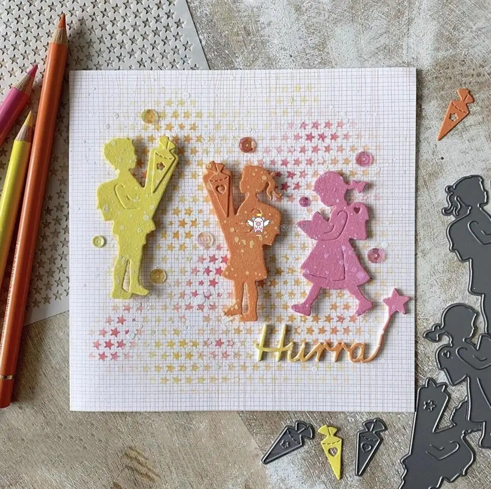 

Mmao Crafts Metal Steel Cutting Die New Five kinds of children Stencil For DIY Scrapbooking Paper/photo Cards Embossing Dies
