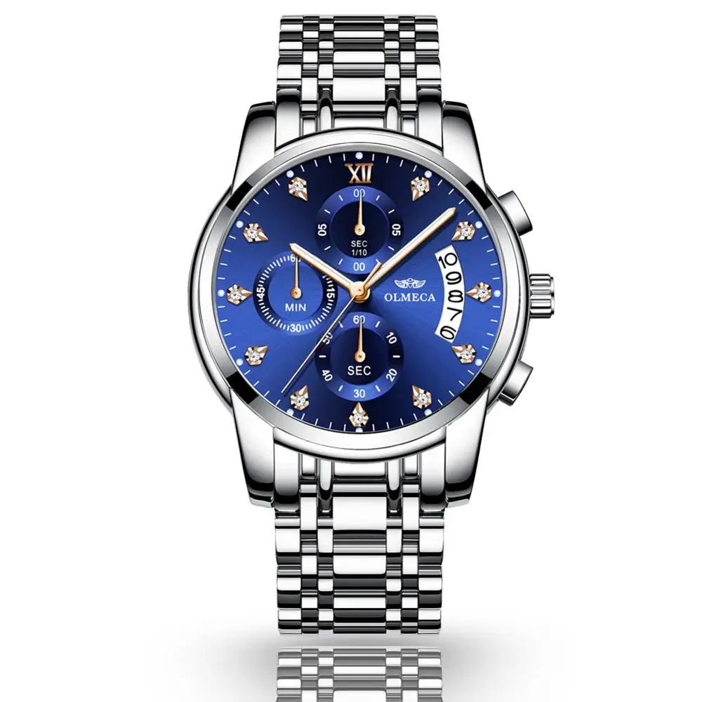 

Relogio Masculino Men Watch Luxury Sports Watches 3ATM Waterproof Clock Chronograph Wristwatch Stainless Steel Band Saat2019