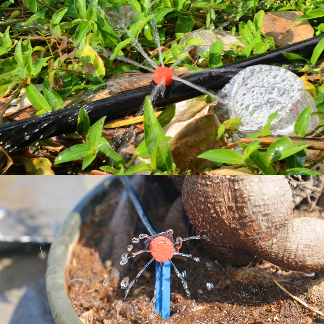 100pcs Adjustable Garden Irrigation Mist Micro Flow Dripper Water Drip Head Hose