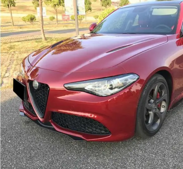 Carbon Fiber Car Front Bumper Spoiler Lip, Auto Car Front Lid Splitters Spoiler Lip For Alfa Romeo Giulia