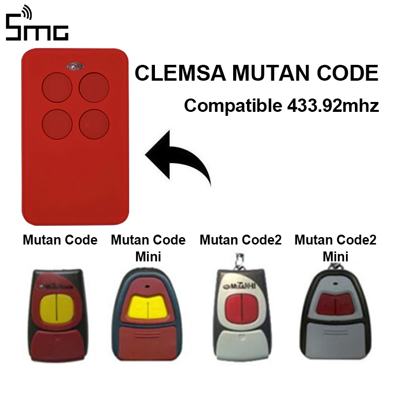 

Garage control clone for CLEMSA MASTERCODE MV1 MV12 MV123 433mhz remote garage controller rolling code