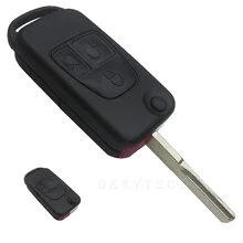 EKIY 3 Button Flip Folding Key Shell Case Fob For Mercedes Benz W168 W202 W203 ML A C E S W C S Class ML320 C230 ML430 Car Key