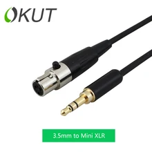 HIGH quality Jack 3.5MM TO Mini 3pin XLR female for PC Headphone Mixer Microphone cable 1m 1.5m 2m 3m 5m
