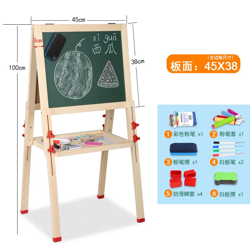  Children drawing board double-sided magnetic small blackboard home teaching bracket Baby drawing bo - 33027667671
