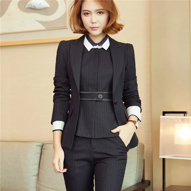 Kemeja Kantor Wanita 3 Piece Celana Jaket Rompi Setelan Bisnis Pakaian Kerja Formal Seragam Gaya Elegan Setelan Celana Musim Gugur Pant Suits Elegant Pant Suitspant Suits Formal Aliexpress