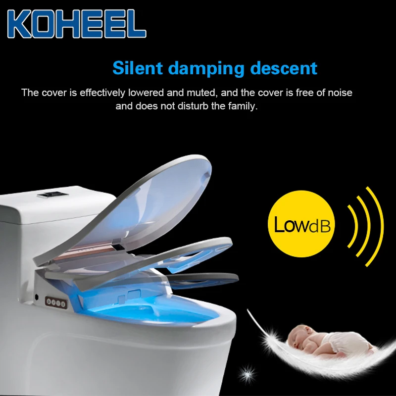 KOHEEL LCD 3 Color Intelligent Toilet Seat Elongated Electric Bidet Cover Smart Bidet Heating Smart Toilet Seat