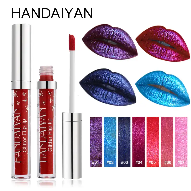 Handaiyan防水マットキラキラするフリップ液体口紅防水リッププランパーグロス魔法の色光沢のあるリップグロスリップメイク Lip Gloss Aliexpress