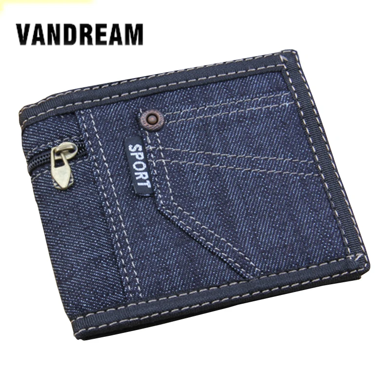 

Men's Wallets Wallet Purses Men Canvas Slim Short Wallet With Card Holder Boy Denim Multifunction Wallet Multi Pockets Purse