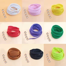 1 пара металлических пряжек d-образных ленивых шнурки без завязок 100 см свободный галстук эластичные Дикие повседневные плоские шнурки одноцветные женские мужские струны