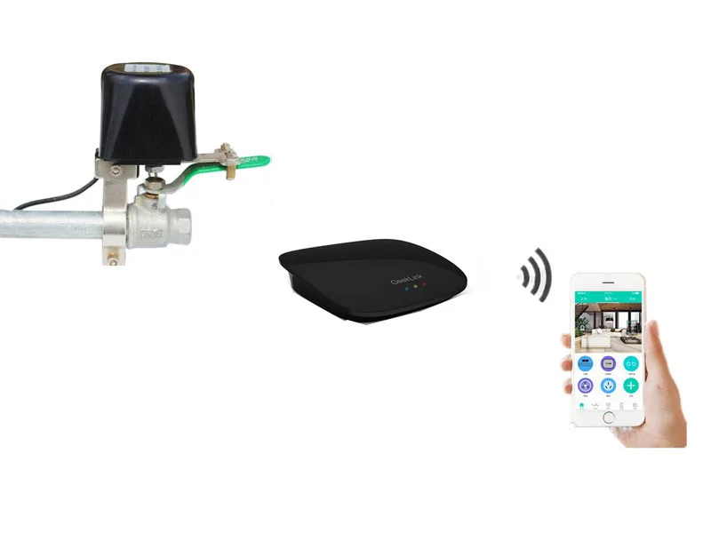 

home security automatic gas control valve and water pipe control valve with remote controller by smartphone