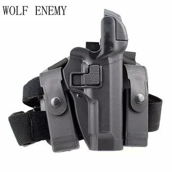 

Tactical M92 Leg Holster Right Thigh Paddle Belt Level 3 Lock Duty Pistol Gun Holster W/ Magazine Torch Pouch for M9 M92
