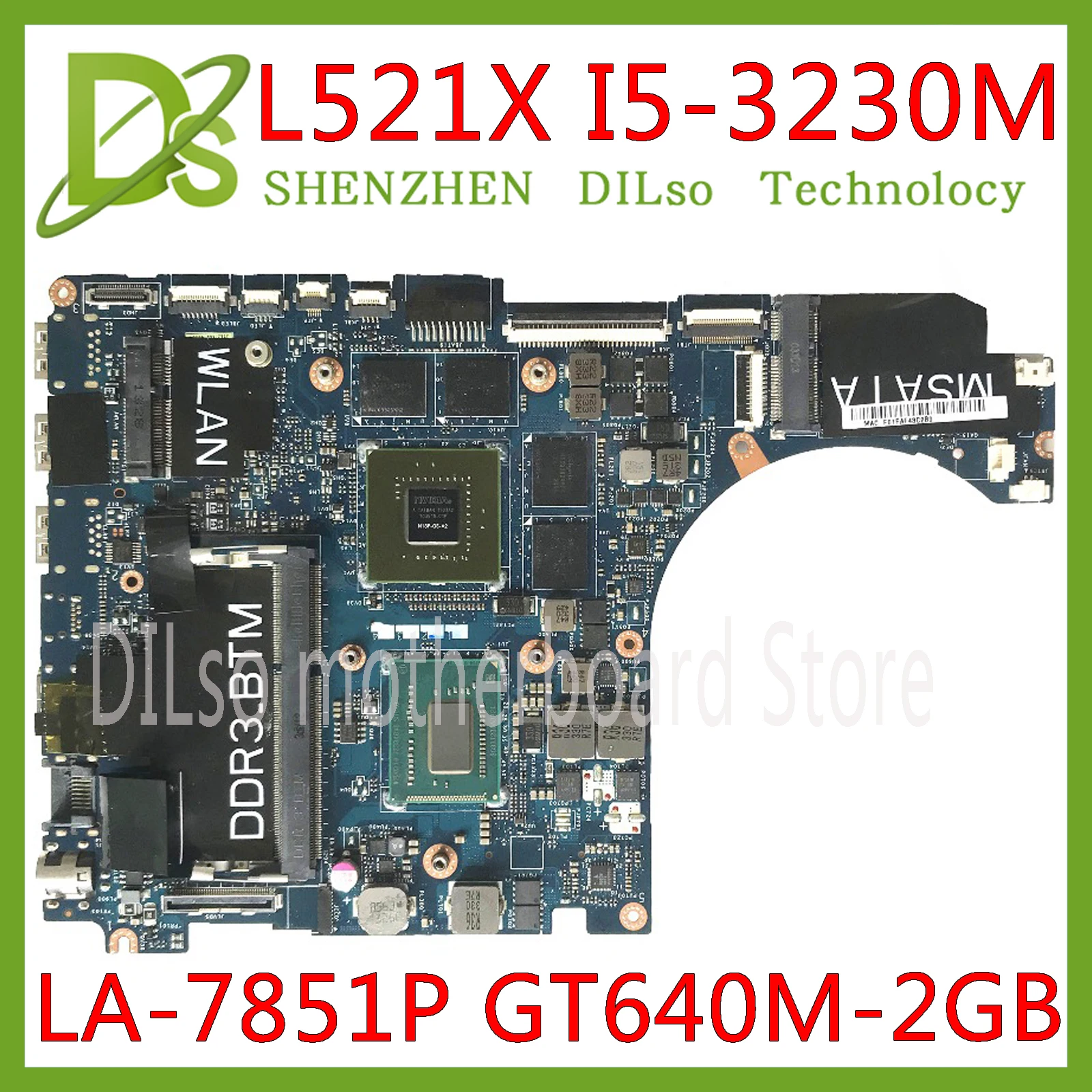 astounding  KEFU QBL00 LA-7851P motherboard FOR Dell XPS 15 L521X Laptop Motherboard I5-3230M DDR3L GT640M 2GB 