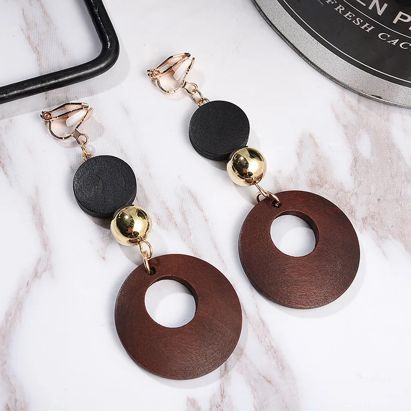 Clip on Earrings for No Pierced Hole Ear Women Fashion Statement Geometric Earring Korean Girls Jewelry Gift ear clip earrings clip earrings ear clip ear accessories
