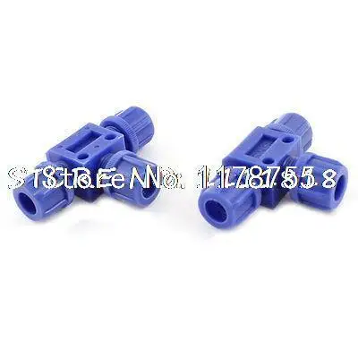 Air Piping 3 Ways 8mm to T Shape Quick Joint Push In Fitting Blue 2pcs | Обустройство дома