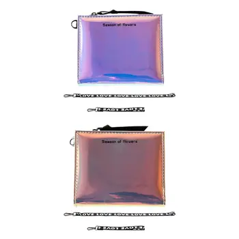 

1 Pc Women Hologram Laser Leather Wallet Button Purse Lady Short Handbag Bag High Quality PU Leather Wallet Purse
